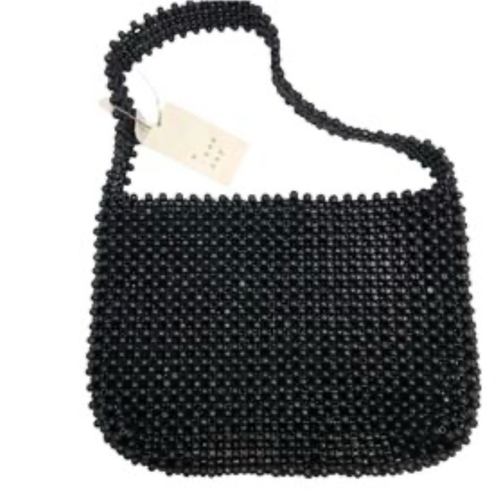 A New Day Beaded Shoulder Bag Womens Black Purse Ethically Crafted Target NWT